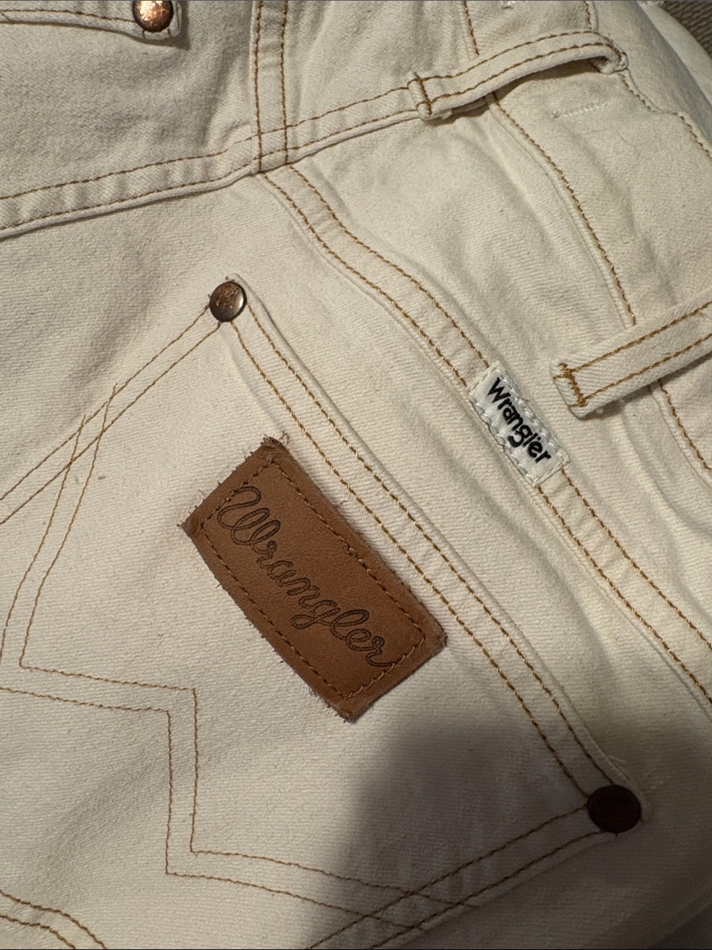 WRANGLER High rise Wide leg Cream Jeans
